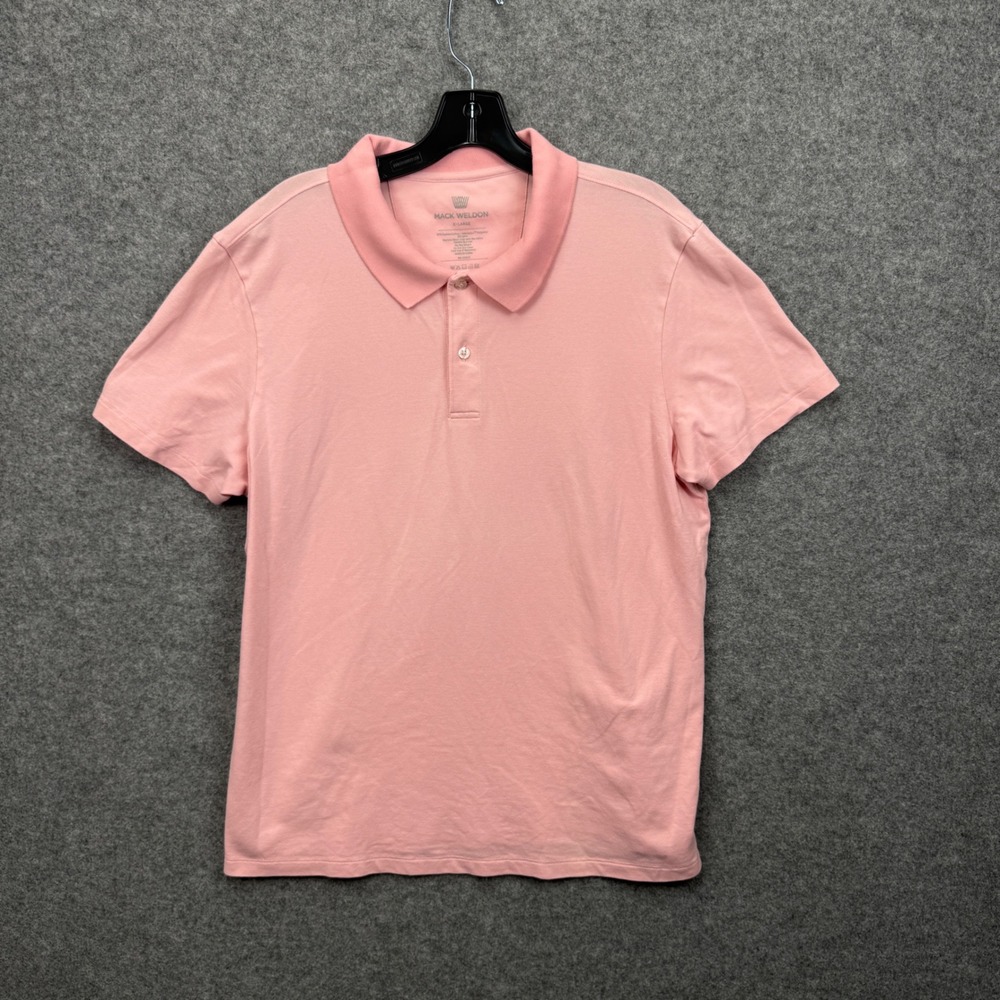 Mack Weldon Vesper Polo Mens XL Pink Supima Cotton Ionic+ Short Sleeve Shirt